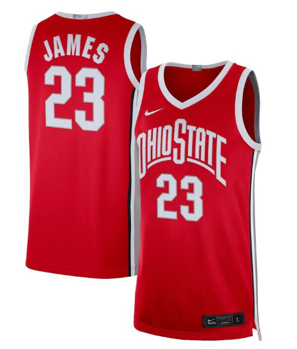 Men's Ohio State Buckeyes #23 LeBron James Scarlet Limited Stitched Basketball Jersey